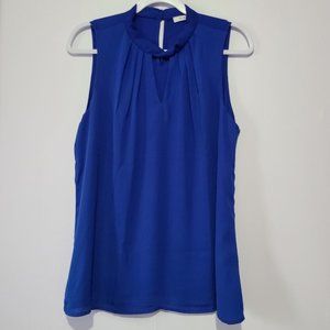 Rickis Womens royal blue sleeveless blouse  mock neck Size L